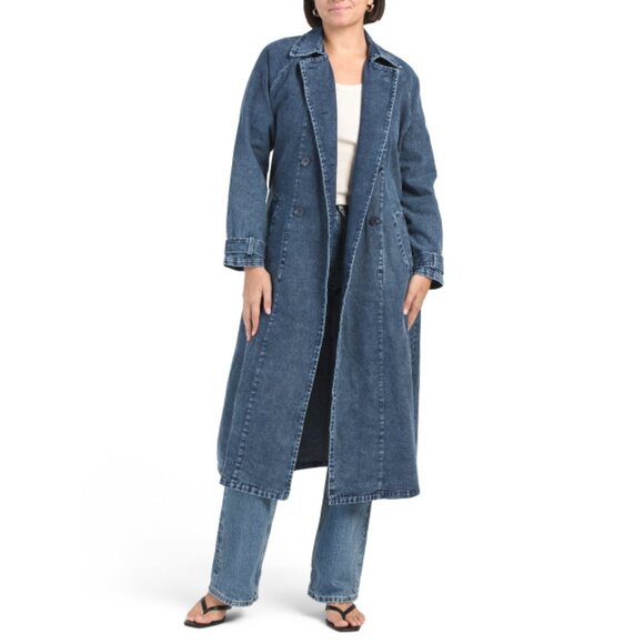 SOLITAIRE Blue Denim Trench Coat